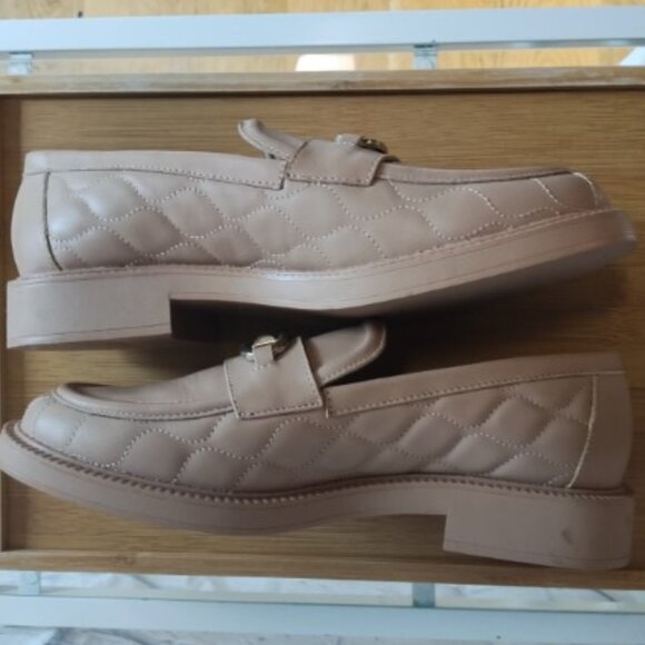 ZARA Quilted Leather Loafers with Metal Buckle - Picture 8 of 12